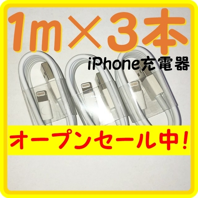 iPhone(アイフォーン)の充電ケーブル スマホ/家電/カメラのスマートフォン/携帯電話(バッテリー/充電器)の商品写真