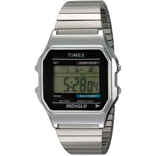 タイメックス(TIMEX)の【新品】timex デジタルクラシック腕時計　タイメックス　シルバー(腕時計(デジタル))