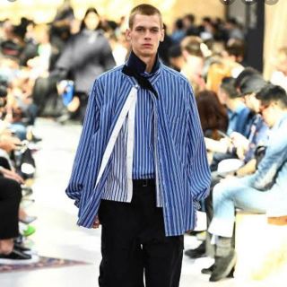 sacai レイヤード ミリタリーストライプシャツ