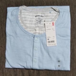 ユニクロ(UNIQLO)のUNIQLO ユニクロ スラブレイヤード ダブルヘンリーネックTシャツ 半袖 (Tシャツ/カットソー(半袖/袖なし))