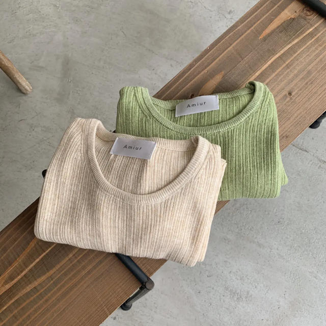 Kastane(カスタネ)の期間限定値下げ　amiur see through rib knit T レディースのトップス(Tシャツ(半袖/袖なし))の商品写真