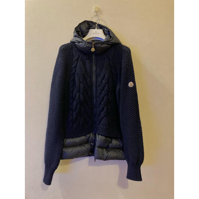 モンクレール パーカー ウール ダウン ネイビー Lサイズ Moncler