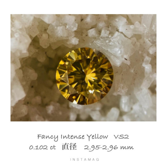 (R918-1)FancyIntenseYellowダイアモンド 0.102ct レディースのアクセサリー(その他)の商品写真