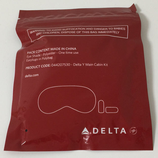 DELTA(デルタ)のデルタ航空 アイマスク 耳栓 エンタメ/ホビーのコレクション(ノベルティグッズ)の商品写真