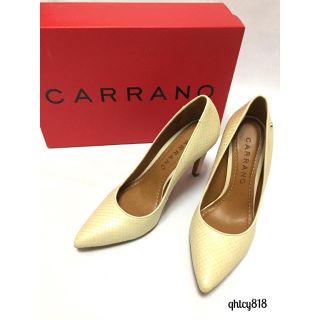 カラーノ(CARRANO)の【美品】CARRANOレザーパンプス３６サイズ★ベージュ(ハイヒール/パンプス)