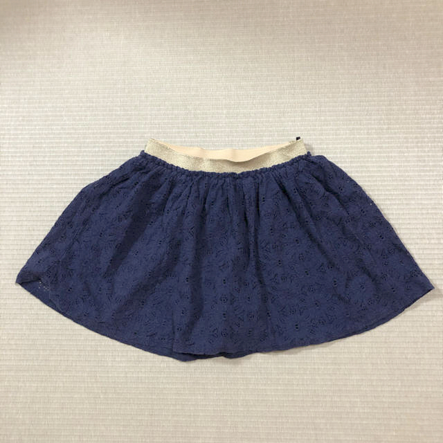 GU(ジーユー)のGU スカート  110㎝　キュロット　ショートパンツ　レース　ネイビー　女の子 キッズ/ベビー/マタニティのキッズ服女の子用(90cm~)(スカート)の商品写真