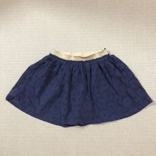 ジーユー(GU)のGU スカート  110㎝　キュロット　ショートパンツ　レース　ネイビー　女の子(スカート)