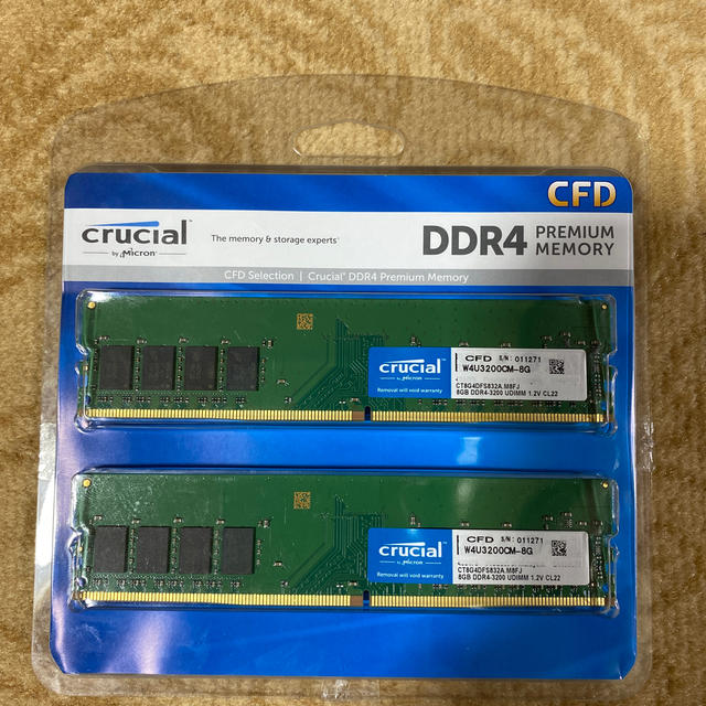 crucial 8 GB 2枚 メモリ DDR4-3200