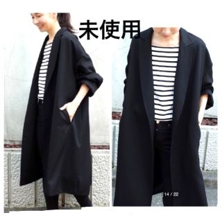 ドゥーズィエムクラス(DEUXIEME CLASSE)のドゥーズィエムクラス　未使用　17AW ボタニーツイルオーバーコート　黒(ロングコート)