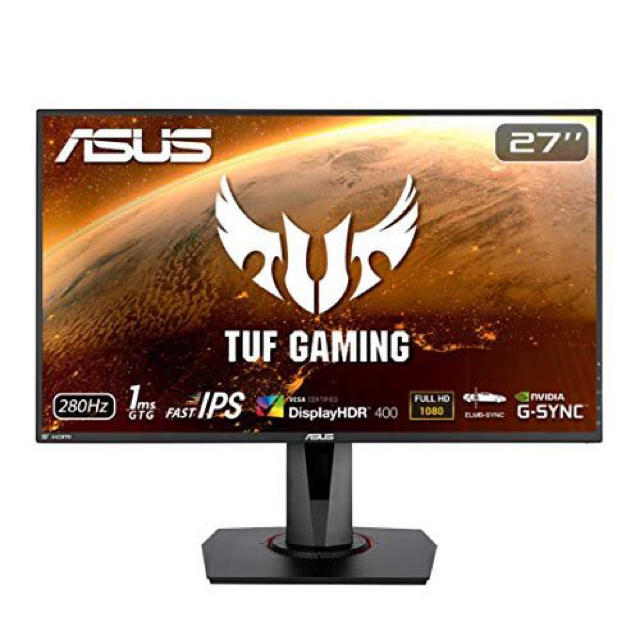 ASUS(エイスース)のASUS TUF Gaming ゲーミングモニター VG279QM 27インチ スマホ/家電/カメラのPC/タブレット(ディスプレイ)の商品写真