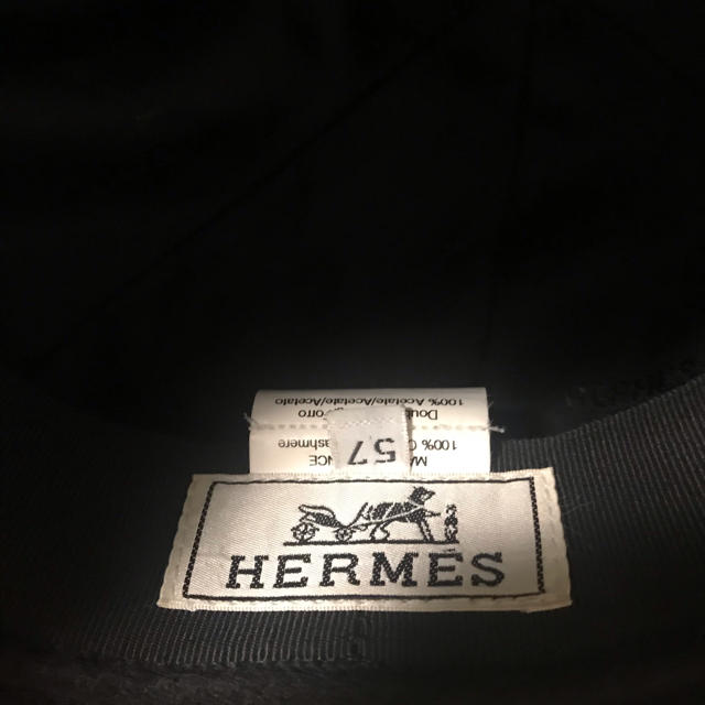 Hermes(エルメス)のHERMES カシミヤキャスケット 帽子 キャップ　レディース57 レディースの帽子(キャスケット)の商品写真