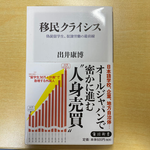 角川書店(カドカワショテン)の移民クライシス 偽装留学生、奴隷労働の最前線　出井康博　角川新書 エンタメ/ホビーの本(人文/社会)の商品写真