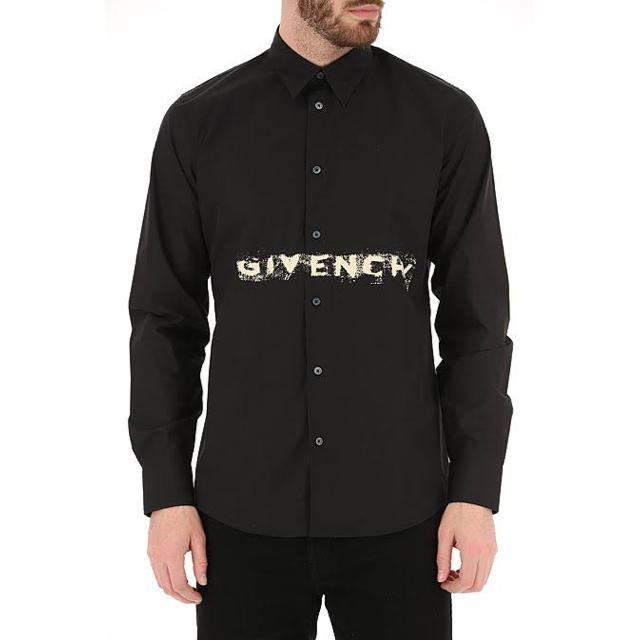 GIVENCHY(ジバンシィ)の美品 19SS GIVENCHY ジバンシィ ジバンシー ロゴ ドレス シャツ メンズのトップス(シャツ)の商品写真