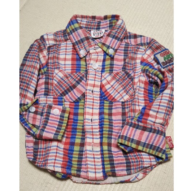 JUNK STORE(ジャンクストアー)のチェック 長袖シャツ 80サイズ キッズ/ベビー/マタニティのベビー服(~85cm)(シャツ/カットソー)の商品写真