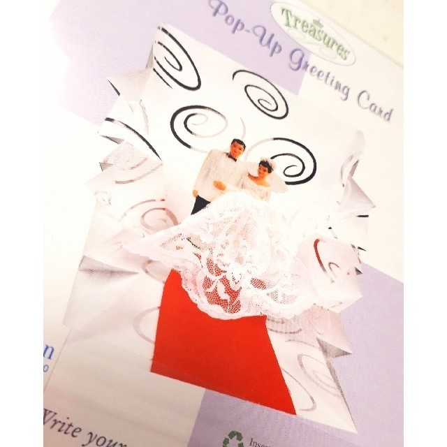 結婚式メモリアルお祝いメッセージポップアップグリーティングカード祝辞立体 ハンドメイドの文具/ステーショナリー(カード/レター/ラッピング)の商品写真