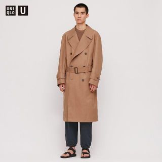 ユニクロ(UNIQLO)のUNIQLOU ブロックテックトレンチコート ブラウン S(トレンチコート)