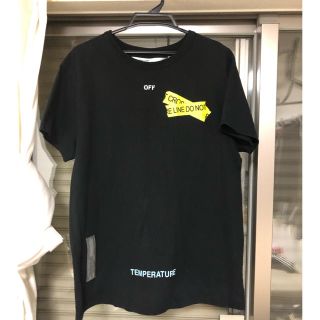 オフホワイト(OFF-WHITE)のoff-white ファイヤーテープTシャツ　XS(Tシャツ/カットソー(半袖/袖なし))