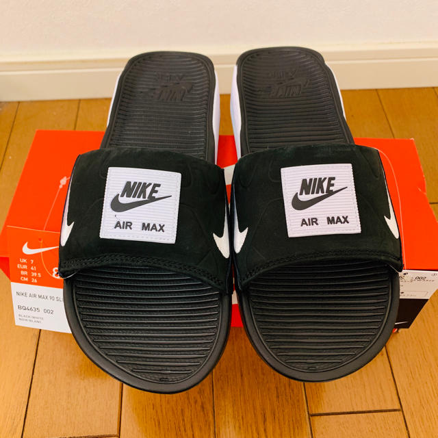 NIKE(ナイキ)のNIKE ナイキ AIR MAX 90 SLIDE BLACK/WHITE メンズの靴/シューズ(サンダル)の商品写真