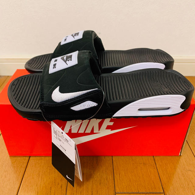 NIKE(ナイキ)のNIKE ナイキ AIR MAX 90 SLIDE BLACK/WHITE メンズの靴/シューズ(サンダル)の商品写真