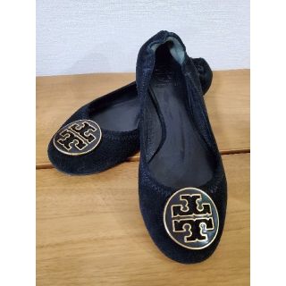 トリーバーチ(Tory Burch)のトリーバーチ バレエシューズ 24cm スエード ブラック(バレエシューズ)