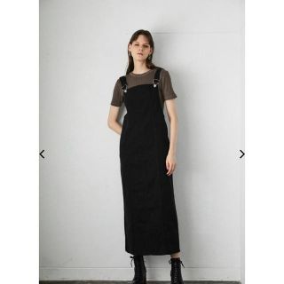 マウジー(moussy)のMOUSSY SIDE SLIT ジャンパースカート　ブラック(その他)