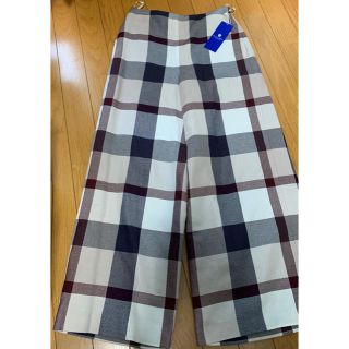 バーバリーブルーレーベル(BURBERRY BLUE LABEL)の値下★ブルーレーベル クレストブリッジ秋色チェックワイドパンツ新品(カジュアルパンツ)