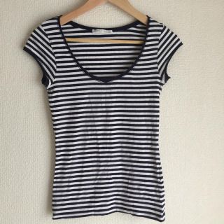 ザラ(ZARA)のオーガニックコットン ボーダーTシャツ (Tシャツ(半袖/袖なし))