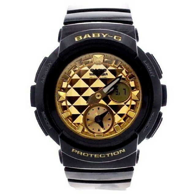 Baby-G(ベビージー)の【新品！】CASIO　BABY - G　レディース　ゴールド&ブラック　クオーツ レディースのファッション小物(腕時計)の商品写真