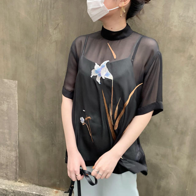 mame(マメ)のMameKurogouchi Embroidery Chiffon Blouse レディースのトップス(シャツ/ブラウス(半袖/袖なし))の商品写真