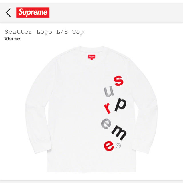 Supreme Scatter Logo L/S TopWhiteサイズ