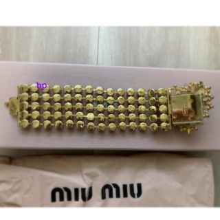 miumiu - 【未使用】miumiu ブレスレット ビジュー ハート パールの ...