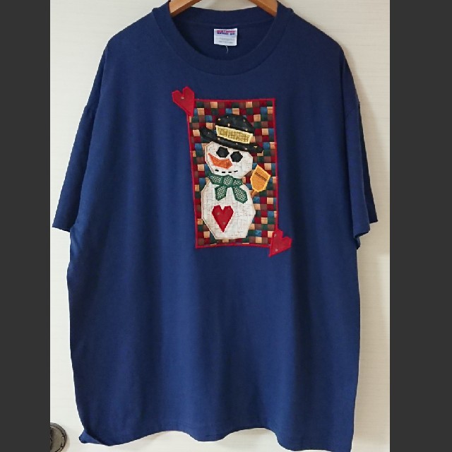 Hanes(ヘインズ)の☆US古着ビッグサイズ！XL/Hanes/雪だるま/パッチワーク メンズのトップス(Tシャツ/カットソー(半袖/袖なし))の商品写真