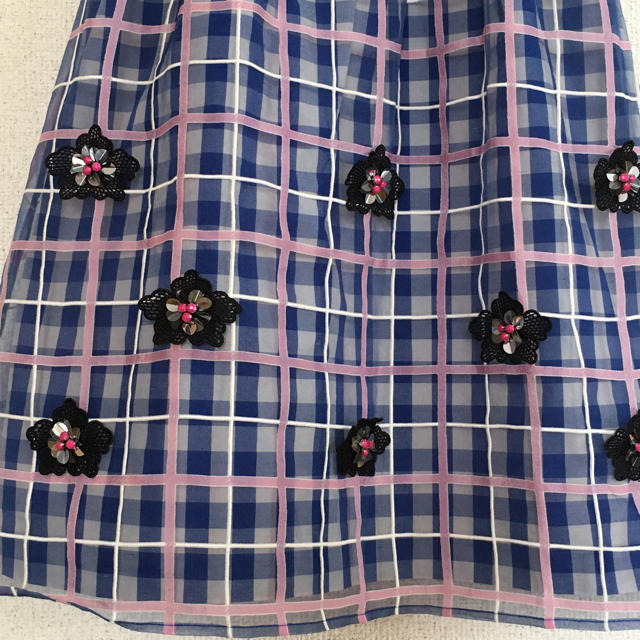 ANNA SUI - アナスイ ギンガムチェック ワンピース 青 ブルー 紺 半額