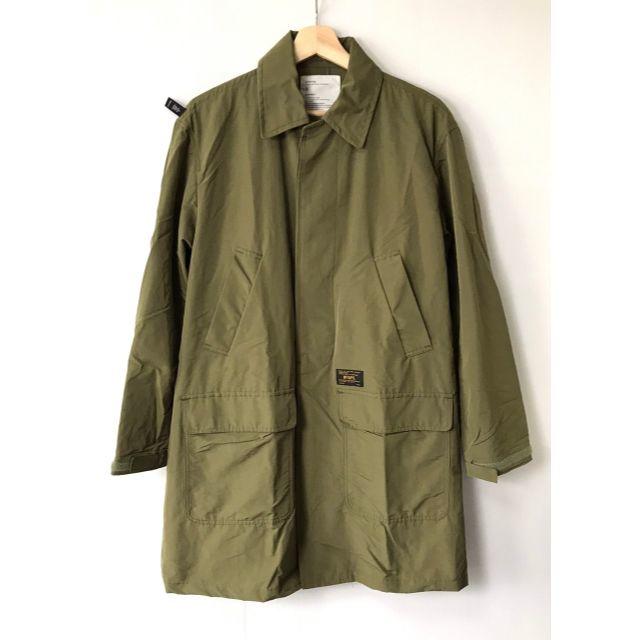 【H】WTAPS 17SS ダブルタップス ステンカラーコート カーキ M