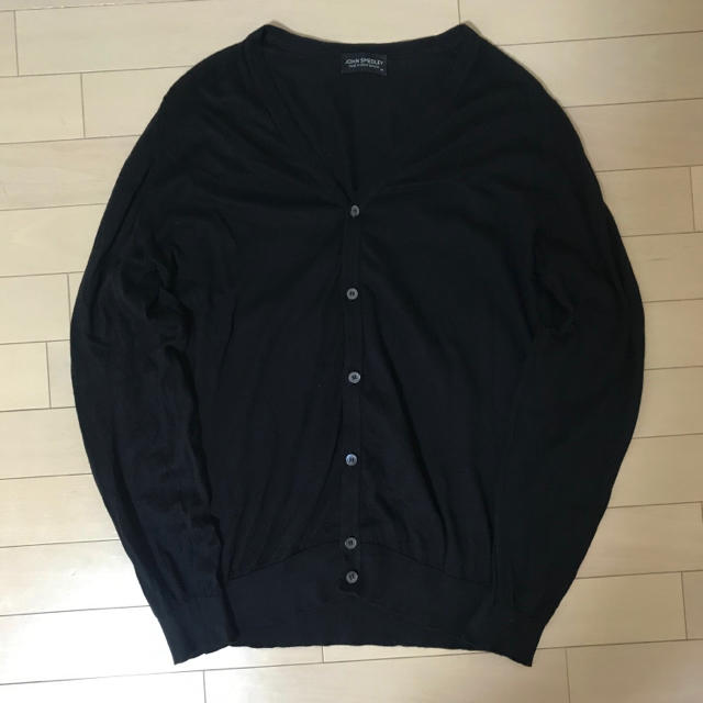 JOHN SMEDLEY コットンニットカーディガン ジョンスメドレー ブラック