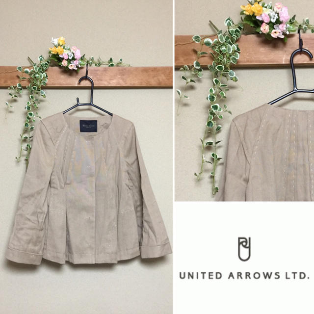 UNITED ARROWS(ユナイテッドアローズ)のリネン 羽織り ジャケット レディースのジャケット/アウター(ノーカラージャケット)の商品写真