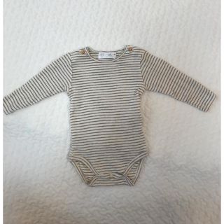 ザラキッズ(ZARA KIDS)のZara baby ボーダー長袖ロンパース(ロンパース)