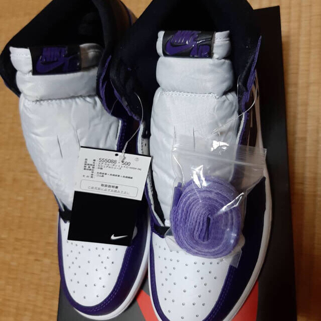 新品未使用！NIKE AIR JORDAN 1 COURT PURPLEスニーカー