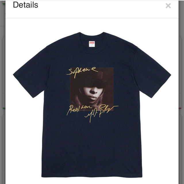 supreme Mary J. Blige Tee ネイビー　Sサイズ