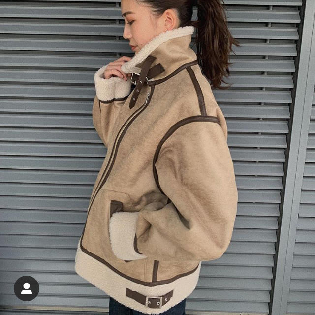 濃いピンク系統 定価以下で♡SLY OVER SIZE B-3♡ムートンコート♡ボア