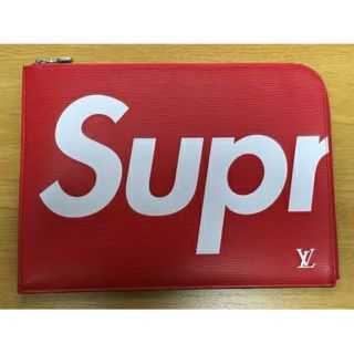 シュプリーム(Supreme)の中古品LOUIS VUITTON×supreme クラッチバッグレッド●(セカンドバッグ/クラッチバッグ)