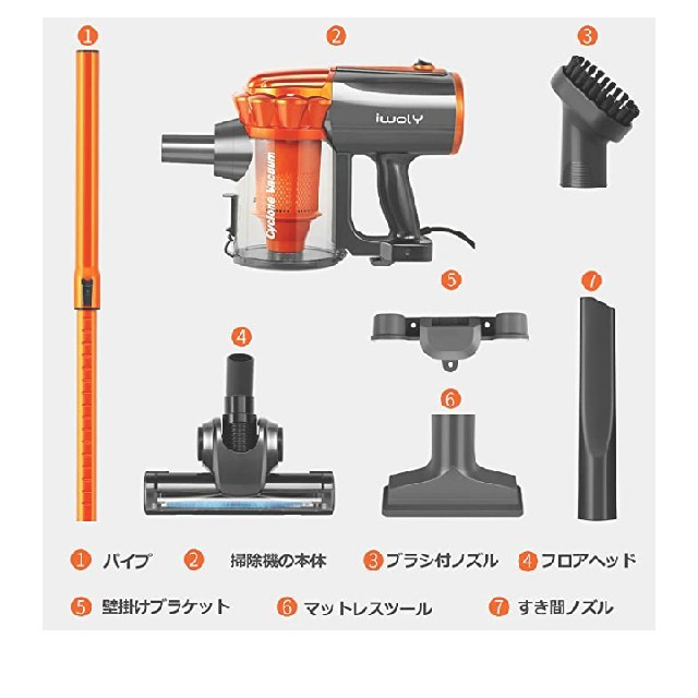 掃除機 iwoly サイクロン式 スマホ/家電/カメラの生活家電(掃除機)の商品写真