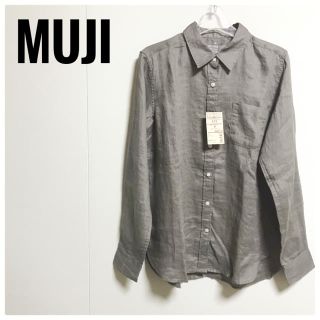 ムジルシリョウヒン(MUJI (無印良品))の【新品・未使用】無印良品　フレンチリネンシャツカーキグリーンMサイズ(シャツ/ブラウス(長袖/七分))