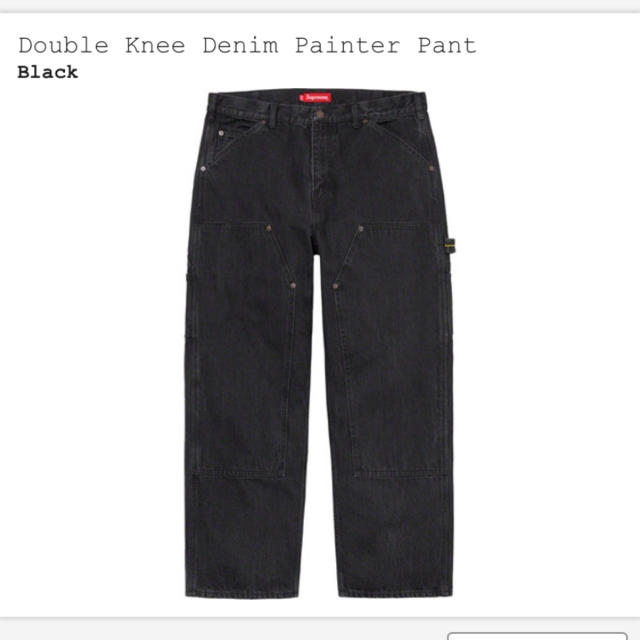 blackサイズDouble Knee Denim Painter Pant 32 black