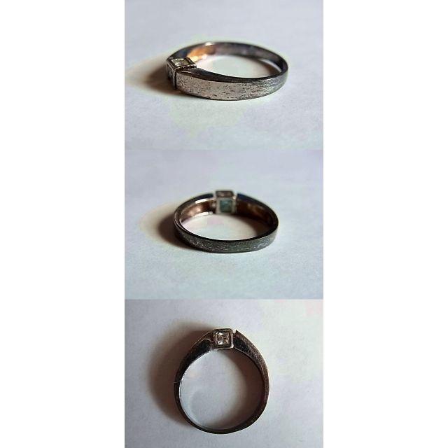 未使用品SVシルバー925リング指輪8号4石キュービックジルコニア人工ダイヤCZ レディースのアクセサリー(リング(指輪))の商品写真