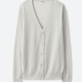 ユニクロ(UNIQLO)のユニクロ　ライトVネックカーディガン　L UVカット(カーディガン)