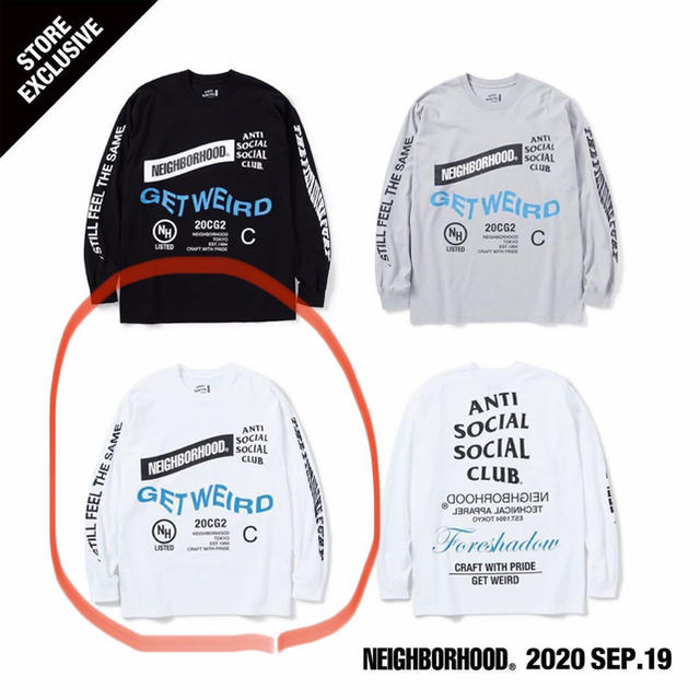 NEIGHBORHOOD × ASSC 店舗限定　long T 白