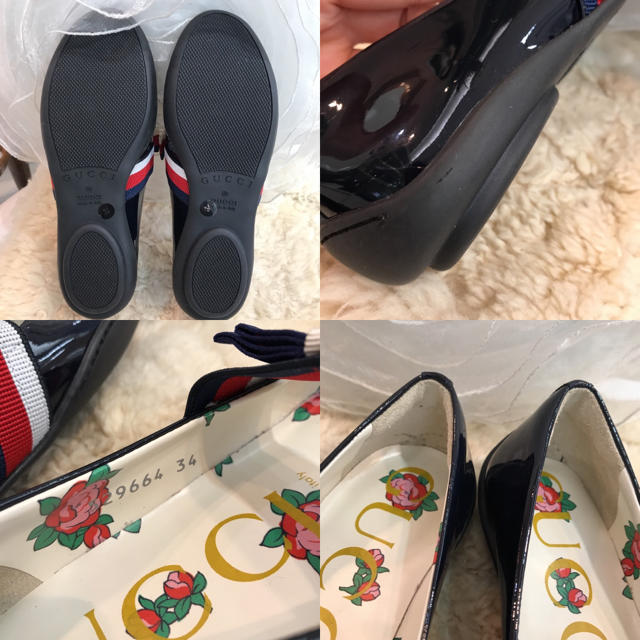 Gucci(グッチ)の☆未使用品☆GUCCI フラットシューズ　エナメル　シェリー　リボン レディースの靴/シューズ(バレエシューズ)の商品写真