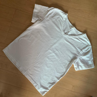ジーユー(GU)のGU  VネックT  Lサイズ　ホワイト(Tシャツ(半袖/袖なし))