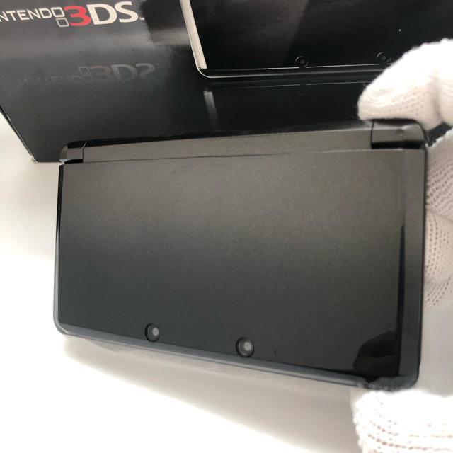 ニンテンドー3DS(ニンテンドー3DS)の★完動品！ソフトオマケ付‼︎ 3DS コスモブラック  送料込！ エンタメ/ホビーのゲームソフト/ゲーム機本体(携帯用ゲーム機本体)の商品写真